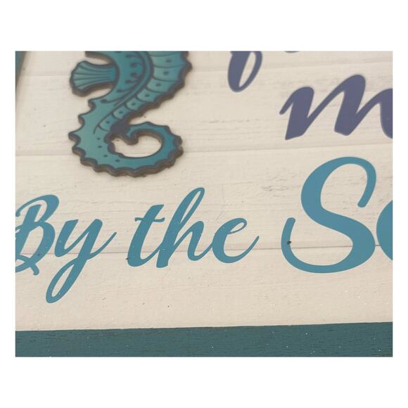 Find Me By the Sea Seahorse Sign Ribbon Summer Beach House Wreath Kit Bundle - Picture 3 of 8
